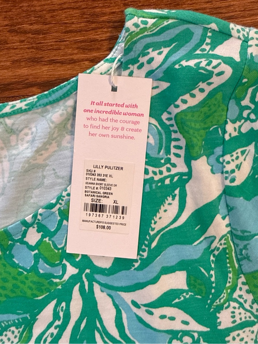 Lilly Pulitzer Geanna Swing Dress Botanical Green Safari Sangria - Picture 5 of 5